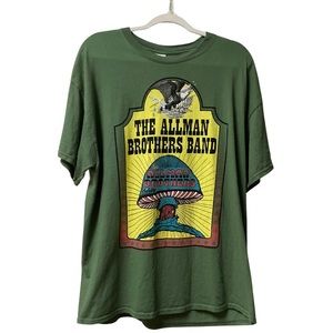VTG The Allman Brothers Band Hell Yeah 2013 T-shirt olive size XL rock music